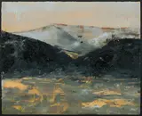 Mandy Martin, Romantic image of post-industrial landscape 7, 1986, Oil & Mixed Media on Paper