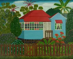 June Ethel Stephenson, Old Cottage with Red Roof (S.E. Qld), Oil on Canvas