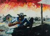 Gil Jamieson, On the Verandah, Oil on Canvas