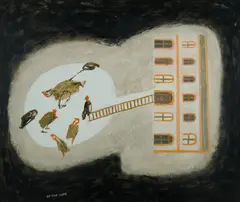 Helene Grove, Choicey Chooks, 2008, Acrylic on Board