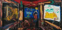 Rodney Pople, Untitled - Three Panels, Oil on Panel