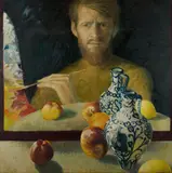 David Schlunke, The Artist at Work, 1980, Oil on Canvas