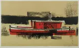 Kenneth Jack, Murray River Paddle Steamer No.2 - P.S. Etona, Linocut A/P