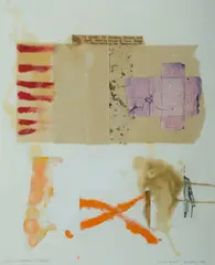 Authors, Editors & Devils by Elwyn Lynn, 1988, Mixed Media & Collage on Paper, sold May 2020