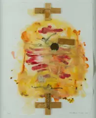 Orb by Elwyn Lynn, 1988, Mixed Media & Collage on Paper, sold May 2020