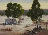 Lightning Ridge by Allan Waite, Oil on Board, sold May 2020