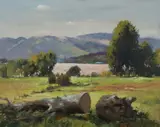 Allan Waite, Tumut Landscape, Oil on Board
