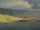 Evening, Lake Whakatipu, Queenstown Area, NZ by Allan Waite, Oil on Canvas Board, sold May 2020