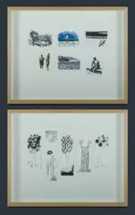 Matthew Martin, (2), 'Bookmarks 1,' 2008, ink on paper (42x52cm framed)