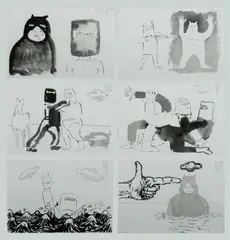 Matthew Martin, A Couple of Sacred Cows, 2008, Ink & Gouache