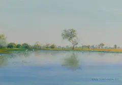 Ben Shearer, Wetlands (possibly Kakadu), 1989, W/Clr & Gouache