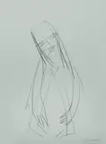 Vicki Varvaressos, Crouching Woman, 1991, Pencil