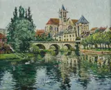 Raoul Mellish, Grey Day, Moret-sur-Loing, Oil on Board