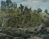 Humphrey Price-Jones, Bar Rock Bolong River, NSW, Oil on Board
