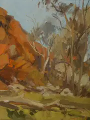 John B Dudley, Central Australia, Oil on Canvas on Board