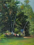 Lord Howe I[sland], Wash Day by Allan Waite, Oil on Canvas on Board, sold May 2020