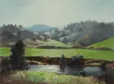 Summer, Bidgee near Jugiong by Allan Waite, Oil on Canvas Board, sold May 2020