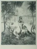 Desert Island by Norman Lindsay, Facsimile Etching 215/550, sold May 2020