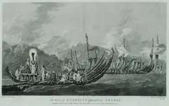 William Hodges, The Fleet of Otaheite Assembled at Oparee, Copper Engraving