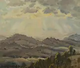 Max Middleton, Hill Country Towards Alexandra, Oil on Canvas on Board