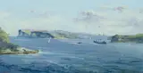Brian Agnew, Sydney Harbour - from Manly, Oil on Board