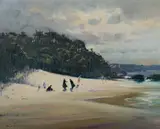 Robert Wilson, Figures on a Beach, possibly Jibbon Beach, Bundeena