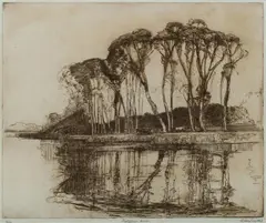 Reflections, Avoca by Sydney Long, Etching 32/60, sold May 2020