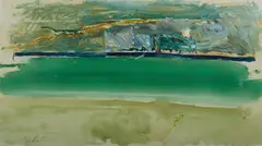 Mac Betts, River at Guildford - Afternoon, 1985, Mixed Media on Paper on Board