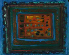 Abstract by Michael Kmit, 1963, Oil on Card, sold May 2020