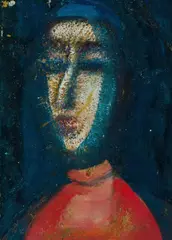 Untitled (Portrait) by Michael Kmit, 1962, Oil on Card, sold May 2020