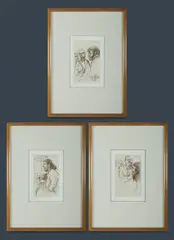 (3) by Donald Friend, Pen & Ink (3), sold May 2020