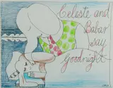 Charles Blackman, Celeste and Babar Say Goodnight, from Babar and Celeste suite