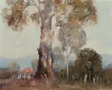 James Wynne, On the Fence Line, 1977, Oil on Canvas on Board