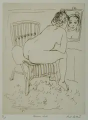 Paul Delprat, Mirror Nude, Etching 15/60