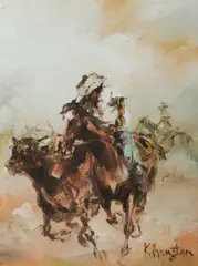 Patrick Kilvington, The Holding of the Break, Oil on Canvas Board
