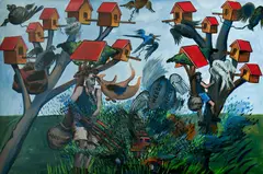 Frank Littler, Bird Houses of Jannali, Acrylic on Board