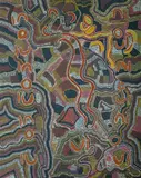 Bessie Sims Nakamarra, Karntajarra Jukurrpa (Two Women Dreaming), 1988, Acrylic on Linen