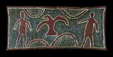 Mangalala Wurramara, Bird & Figures, Natural Earth Pigments on Bark