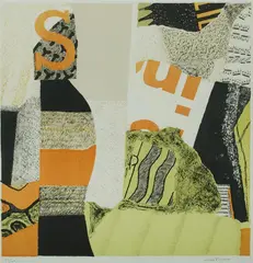 Untitled by Max Papart, Lithograph with Collage 52/100, sold May 2020