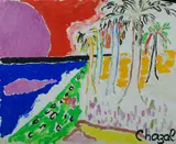 Beach at Sunset by Malcolm de Chazal, Gouache, sold May 2020
