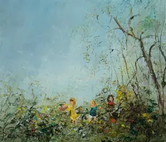 Picking Wildflowers by David Boyd, 1976, Oil on Canvas, sold Mar 2020