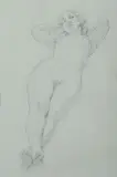 Reclining Female Nude by Norman Lindsay, Pencil, sold Mar 2020