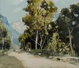 W Rubery Bennett, Two Figures on an Alpine Road