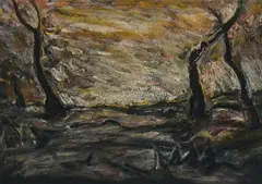 Peter Booth, Untitled Landscape, 1984, Pastel