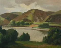 Silver Stream by Roland Wakelin, 1954, Oil on Canvas on Board, sold Mar 2020