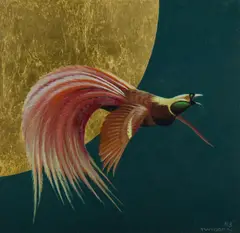 Moon Pass by Blake Twigden, 1983, Oil & Gilt on Board, sold Mar 2020