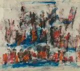 Roger Kemp, Red Cycle, 1975, Acrylic on Paper on Board