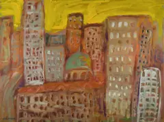 Max Cullen, Cityscape, 2002, Oil on Canvas