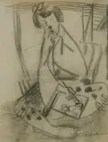 Michael Kmit, Woman Sketching