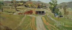 Constance Tempe Manning, Road to Homestead, Oil on Canvas on Board